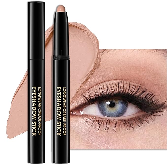 Erinde Waterproof Eyeshadow Stick, Cream Eye Shadow Stick, Long-Lasting, Crease-Proof, Cream to Powder Buildable & Blendable Eye Shadow Pencils Crayon, Vegan & Cruelty-Free, 03 Desert