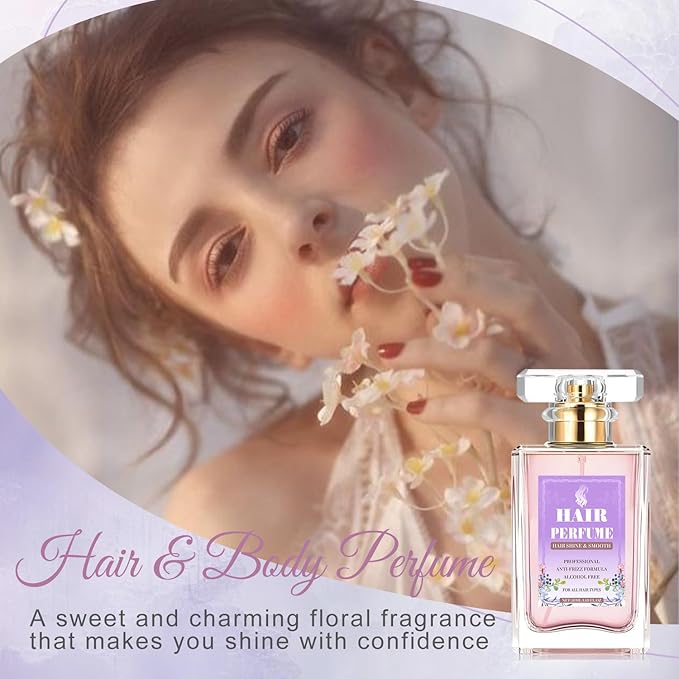 Hair Perfume for Women Long Lasting, Hydrating & Nourishing Hair Body Mist Spray Fragrance Essential Oil Odors Remove, Honey Infused Chamomile Pheromone Perfume Hair Fragrance, Alcohol Free 50ML