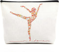 fkovcdy Ballet Makeup Bag Ballerina Ballet Dance Bag Dancer Gifts for Ballet Lovers Dance Teacher Ballet Recital Gift Toiletry Bag Zipper Pouch for Women Friends Birthday