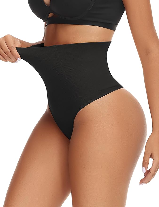 Niceuare Tummy Control Thong Shapewear for Women High Waist Body Shaper Underwear Seamless Comfortable Panty Thong