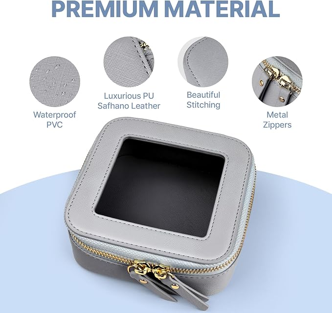 Small Clear Makeup Bag Travel Cosmetic Case, Portable Make Up Organizer Traveling Compact Car Bag for Essentials Transparent Toiletry Bag with Zipper