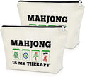 Sazuwu Mahjong Gifts for Women 2PCS Makeup Bag Gifts for Mahjong Players Mahjong Themed Gifts Cosmetic Bag Mahjong Gifts Funny Happiness Gifts for Mahjong Lover Retirement Gift Birthday