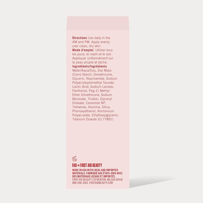 First Aid Beauty Lactic Acid Lotion for Acne-Prone Skin with 2% Niacinamide - Resurfacing Lotion Moisturizes & Visibly Diminishes Post-Acne Marks, (1.0 oz)
