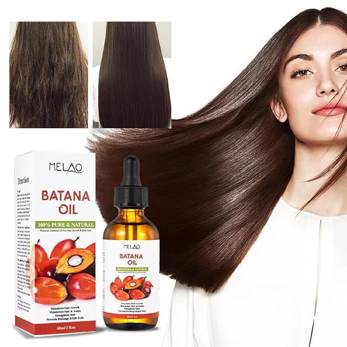 Cold-Pressed Batana Oil (60ml) - Hair Growth Serum, Scalp Treatment & Nourishing Oil for Dry, Damaged Hair - Natural, Organic, Chemical-Free (Coconut)