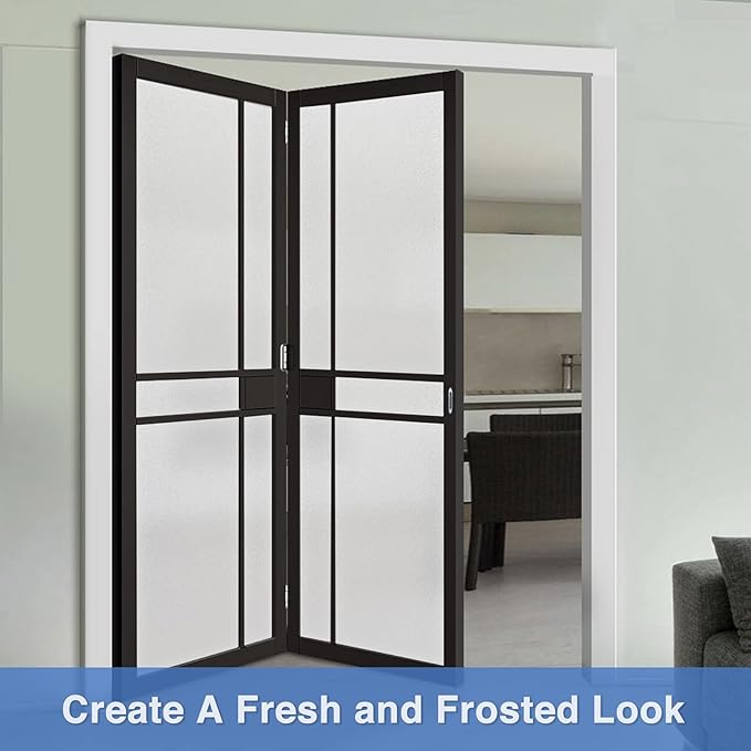Volcanics Frosted Glass Window Privacy Film, Removable Static Cling Bathroom Window Film, Heat Control UV Blocking, Peep-Proof, Ideal for Home Office 35.4 x 78.7 Inches