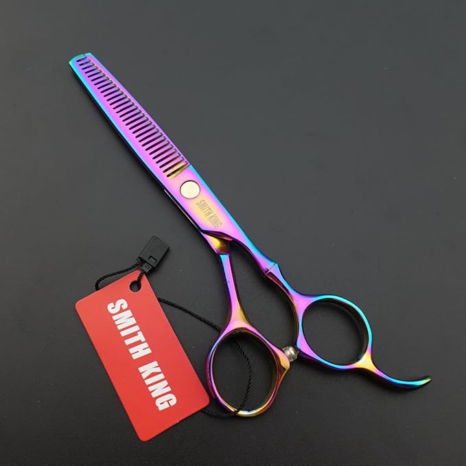 6.0 Inches Professional hair cutting thinning scissors set with razor (Rainbow)