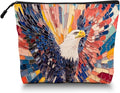 Cosmetic Bags Travel Makeup Toilet Case Waterproof Pouch for Women Girls 6.7X9.45inches - Vivid Rainbow - Hued Eagle