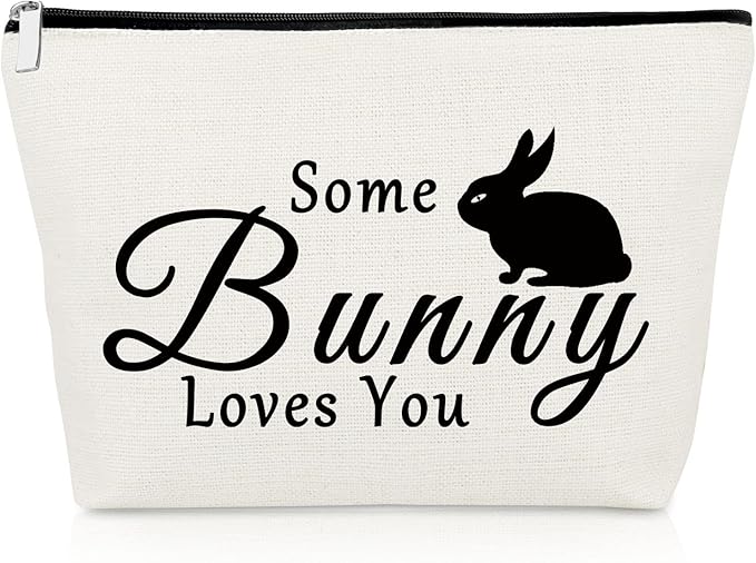 Bunny Lovers Gifts Makeup Bag Bunny Gifts for Women Rabbit Lover Animal Lover Presents for Bunnie Mom Cosmetic Bag Rabbit Presents for Girls Friends Sister Christmas Birthday Travel Cosmetic Pouch