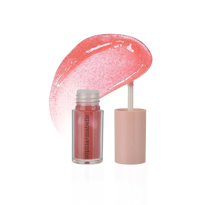 Sophia + Mabelle Hydrating Lip Oil – Beach Please (Medium Red) – Tinted Lip Gloss Oil with High Shine – Lightweight, Non-Sticky, Moisturizing & Nourishing Lip Treatment – 3.7g