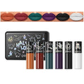 6pcs Matte Liquid Lipstick Makeup Set, Dark Black Green Purple Red Orange White Lip Gloss Kit With Case, Vivid Vampire Velvet Lip Stick for Halloween Cosplay Goth Costume Makeup