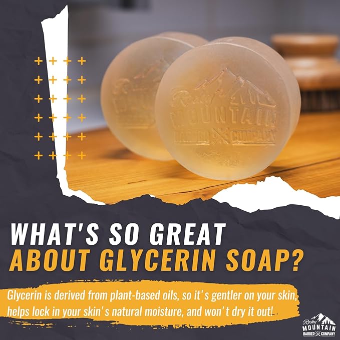 Men’s All-in-One Shampoo & Body Soap Bars – Extra Thick 1.6” Glycerin Hair & Body Soap Bars - 2 Soaps - Spiced Sawdust Scent - with Coconut Oil, Oat Protein & Cedarwood Oil - Made in USA - 14.5 oz