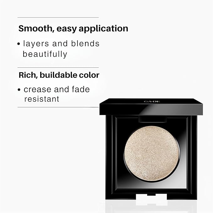 GA-DE Velveteen Metallic Eyeshadow Mono, 126 - Pearl Infused, Shimmer Eye Makeup - Silky-Soft, Densely Pigmented, Seamless Blend - 0.105 oz