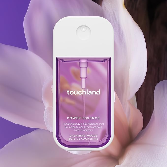 Touchland Hydrating Body & Hair Fragrance Mist, Cashmere Woods, 2 FL. OZ. Travel Size Body Spray