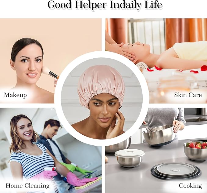 Satin Bonnet Silk Bonnet for Sleeping Women Double Layer Hair Bonnet Wrap Sleep Cap Gifts for Women Curly Hair