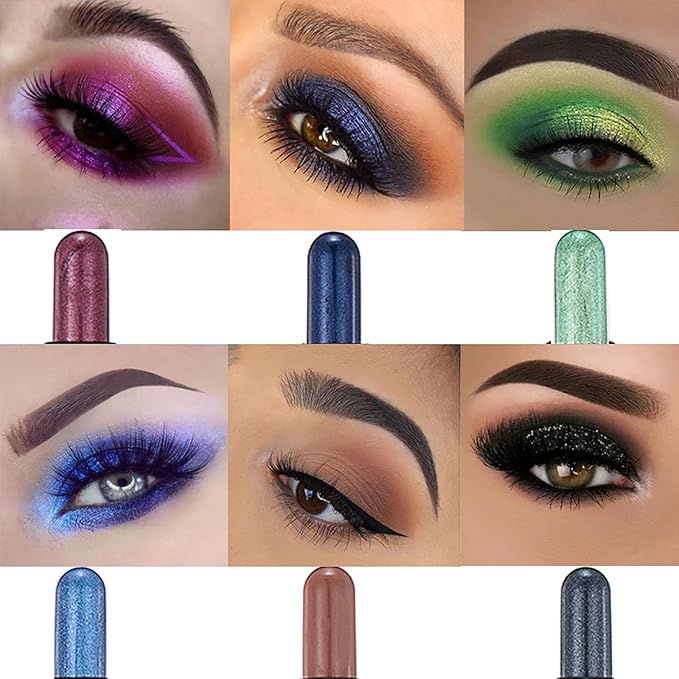 Olive Green Dual Ended Eyeshadow Stick 12 Colors Matte and Shimmer Waterproof Long Lasting Creamy Eyeshadow Pencil for Smokey Eye Natural Everyday Makeup