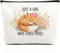 Fox Makeup Bag for Girls, Cute Fox Gift for Women, Gifts for Foxes Lovers, Small Fox Lover Travel Cosmetic Bag Zipper Pouch for Daughter granddaughter, Cool Fox Lovers Gifts for Birthday Christmas 1