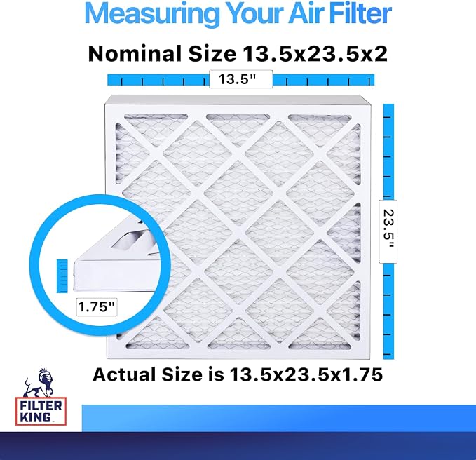 Filter King 13.5x23.5x2 Air Filter | 4-PACK | MERV 8 HVAC Pleated A/C Furnace - Image 2