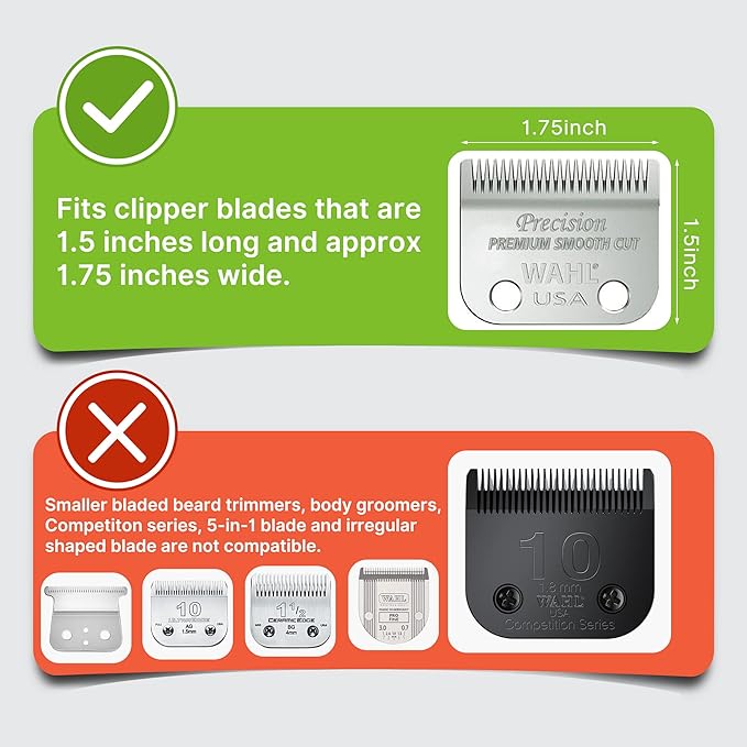 Clipper Guards for Wahl 10 12 14 16 18 20 Hair Clipper Guards 6pcs Extra Long Clipper Guard Attachments 2.5 Inch Clipper Guides Multiple Sizes Universal 2.5", 2.25", 2", 1.75", 1.5", 1.25" (Black)