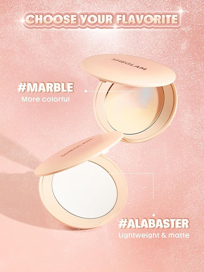 SHEGLAM Magic Veil Setting Powder Pressed Finishing Powder Waterproof&Oil Control,Moisturizing and non-drying Setting-Alabaster