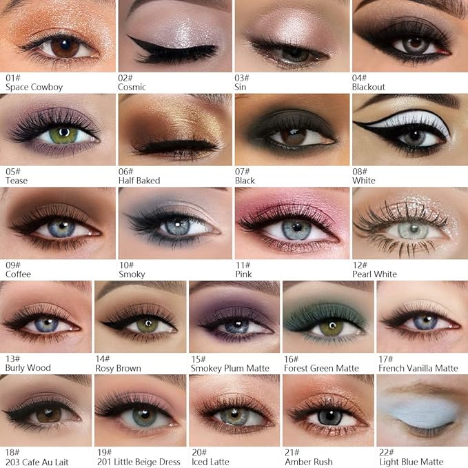 Kaely Pressed Single Eyeshadow Makeup, Deep Black Matte Highly Pigmented Monochrome Eye Shadow Palette, Waterproof Neutral Powder Mini Eyeshadow, sombras para ojos, Lightweight Blendable, 04