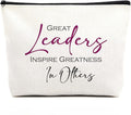 Boss Lady Gifts for Women Makeup Bag Boss Day Gifts Boss Gifts Employee Appreciation Gifts Thank You Gifts for Coworkers Mentor Leader Christmas Birthday Gift Great Leaders Inspire Greatness in Others