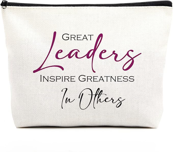 Boss Lady Gifts for Women Makeup Bag Boss Day Gifts Boss Gifts Employee Appreciation Gifts Thank You Gifts for Coworkers Mentor Leader Christmas Birthday Gift Great Leaders Inspire Greatness in Others