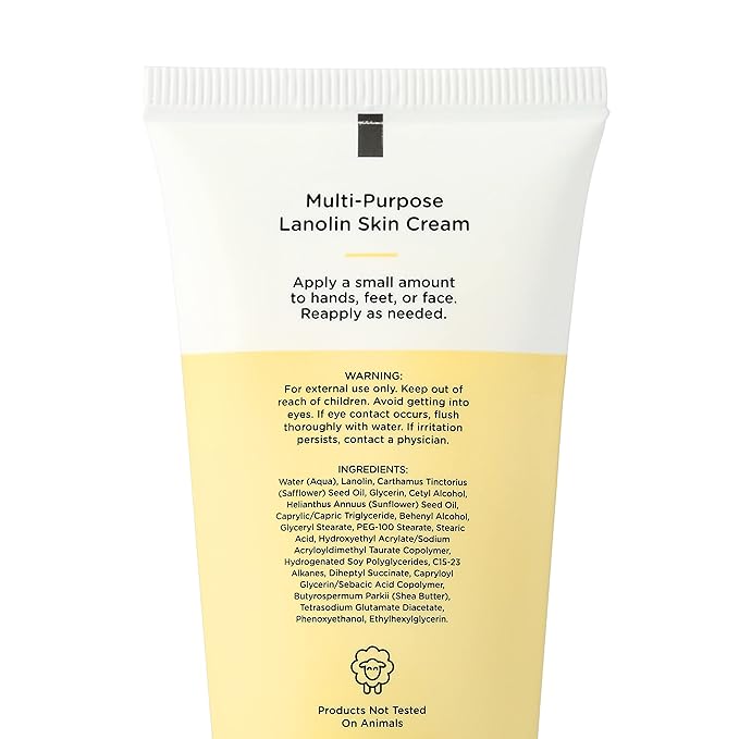 High Meadow Lanolin Skin Cream - Deep Hydration Formula for Soft, Radiant Care-Repairs Dry and Cracks on Hands, Feet & Elbows - Multi-Purpose Soothing Lotion - 2.0 Oz Unscented Moisturizer