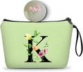 Birthday Thank You Appreciation Monogrammed Gifts for Mom Aunt Teacher Sister Friend Coworkers Bride Bridesmaid Makeup Cosmetic Bag with Mirror Mothers Day Christmas Graduation K