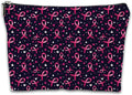 Pink Ribbons Cosmetic Bag Mini Portable Travel Toiletry Bag Organizer Makeup Brushes Aesthetic Accessories Waterproof Storage Bag for Women