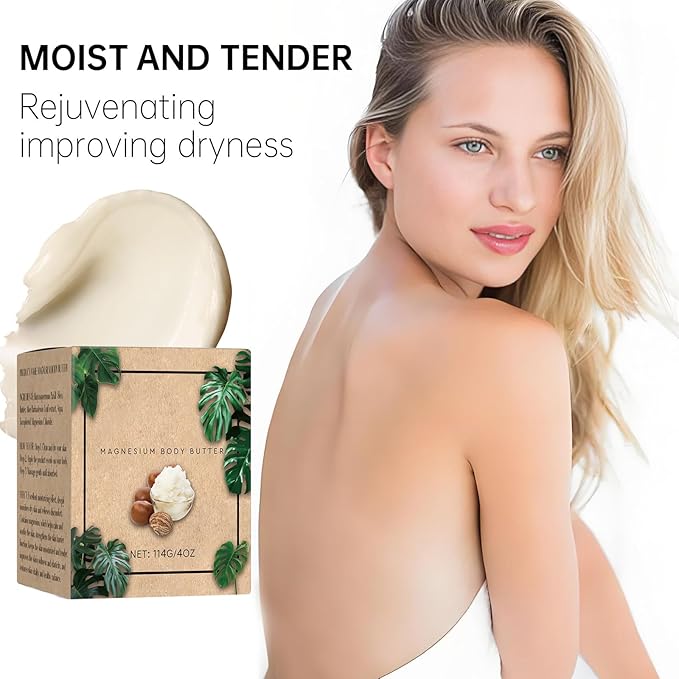 Magnesium Body Butter, Magnesium Cream Deeply Skin Moisturize Keep Skin Soft & Smooth for All Skin Types (1pcs) .