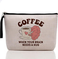 Funny Coffee Gifts: Makeup Bag Affirmations Coffee Accessories Mental Health Cosmetic Bag for Women Girlfriend Zipper Pouch Bag Travel Toiletry Bag for Birthday Christmas