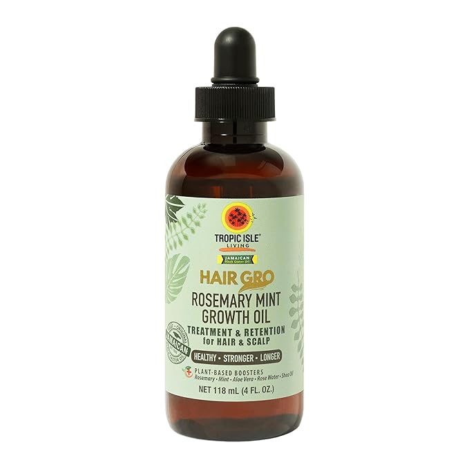 Hair Gro Growth Oil 4oz/120ml - Hair Treatment with Rosemary Mint Infused Formula for Healthier Hair, Scalp Detox, All Hair Types