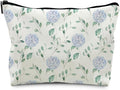 Blue Hydrangea Floral Weather Makeup Bag, Cosmetic Toiletry Bag for Women, Coquette Makeup Pouch, Aesthetic Pouch, Hydrangea Gifts(PU)