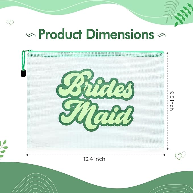 SOIDRAM 6PCS Bridesmaid Makeup Bag Clear Zippered Bag Bridesmaid Proposal Gifts Cosmetic Pouch for Wedding Party Favors Bachelorette Party Decorations Toiletry Organizer Bag Cosmetic Case Gift