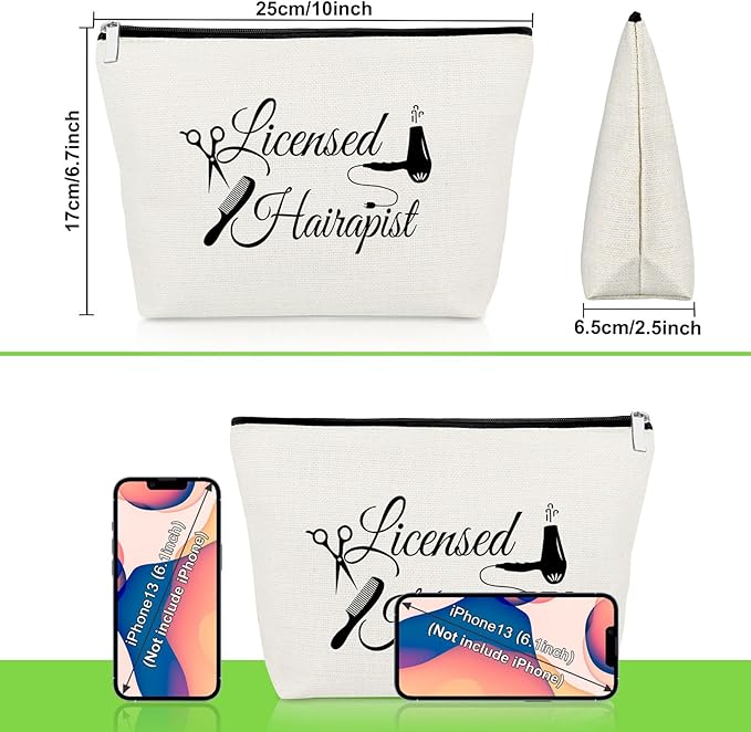 Hair Stylist Gifts Hairdresser Makeup Bag Hairdresser Appreciation Gifts for Hairstylist Coworkers Thank You Travel Bag for Salon Barber Christmas Graduation Present for Hair Stylist Cosmetic Pouch