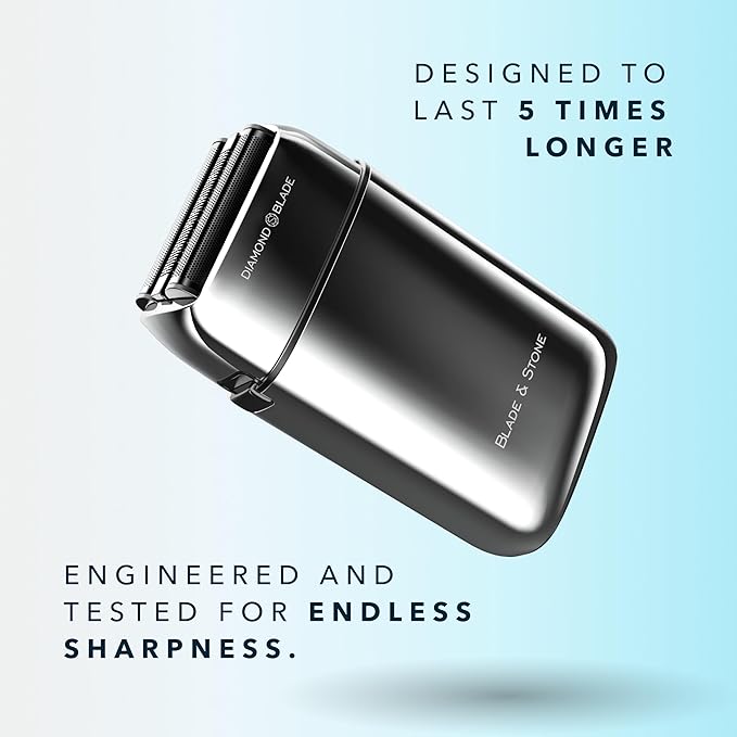 Blade & Stone PS501 Foil Shaver for Men – Dual Foil Cordless Shaver with Graphene-X Blades and 8000 RPM Digital Motor – All-Metal, Rechargeable Wet and Dry Razor – Aviator