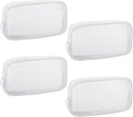 4 Pieces Mini Zipper Nylon Mesh Pouch, Mesh Cosmetic Bags Makeup Bags, Multipurpose Travel Toiletry Bags for Office Supplies and Travel Accessories (White, M)