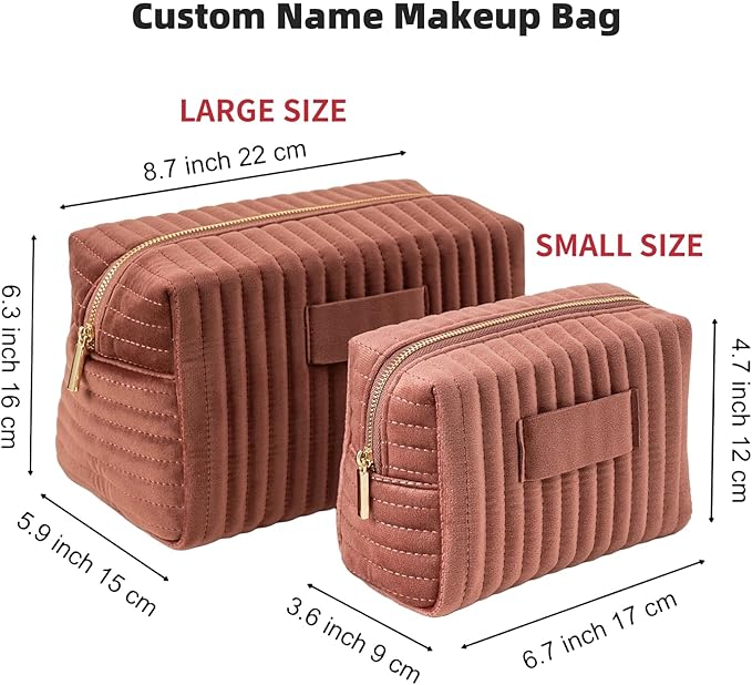 Custom Makeup Bag, Pink Velvet Personalized Cosmetic Bag with Zipper for Women Teen Girls Birthday Gifts Mothers Day Gifts for Mom