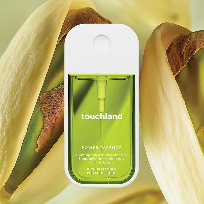Touchland Hydrating Body & Hair Fragrance Mist, Rich Pistachio, 2 FL. OZ. Travel Size Body Spray