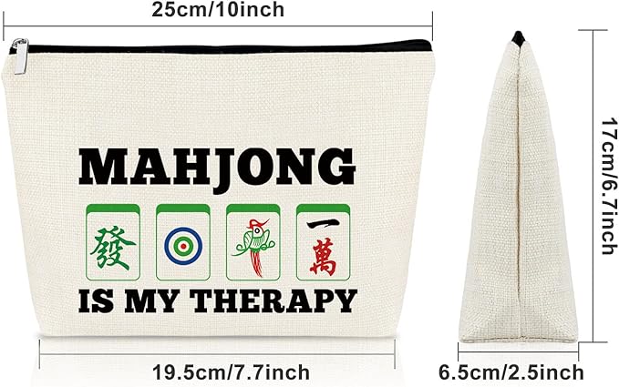 Sazuwu Mahjong Gifts for Women Funny Makeup Bag Cosmetic Organizers Travel Pouch Mahjong Themed Gift for Players Lover Retirement Christmas Birthday Present