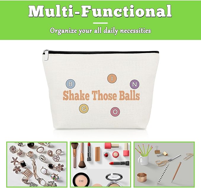 Bingo Gifts Bingo Lover Makeup Bag Gambler Gift Gambling Player Cosmetic Bag for Her Woman Sister Best Friend Funny Gambling Presents Friendship Travel Cosmetic Pouch Christmas Birthday Presents