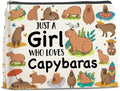 Capybara Lover Gifts Makeup Bag, Just a Girl Who Loves Capybaras Cosmetic Zipper Pouch