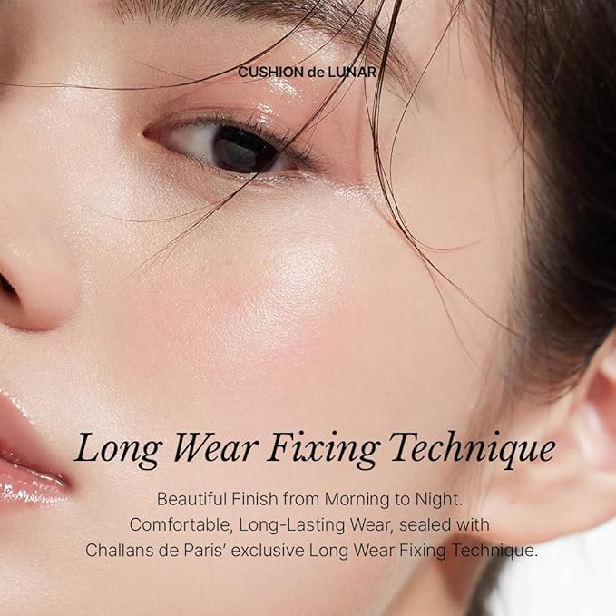 [CHALLANS de PARIS] Cushion de Lunar Excellence Foundation – 21 Bright Ivory | Long-Wear, Buildable Coverage, Lightweight Airy Fit, Hydrating Glow