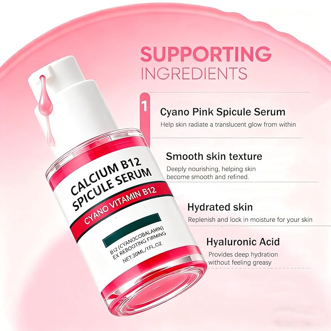 Cyano Pink Spicule Serum + Picotonic Shot Ampoule Duo,Korean Face Serum With Niacinamide,Pore-Tightening Essence