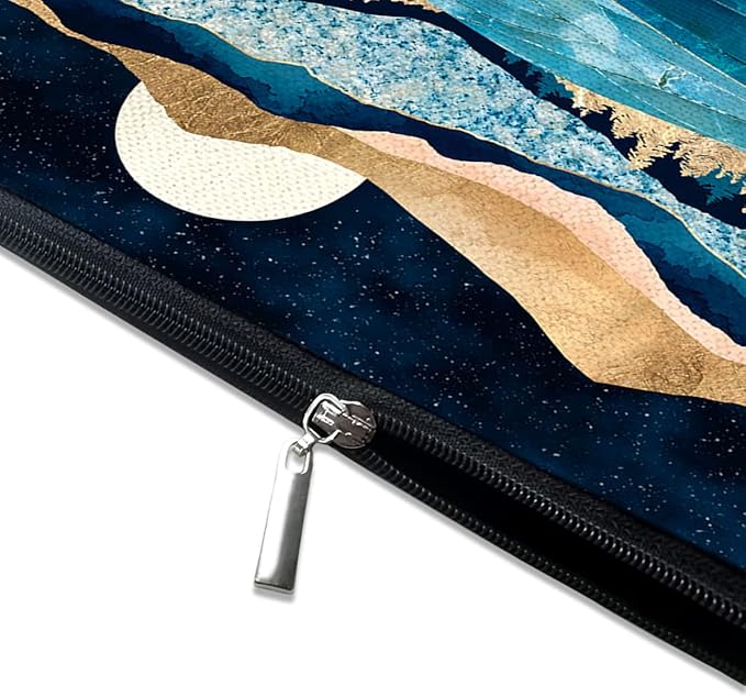 Cute Makeup Bag for Purse Canvas Waterproof Funny Cosmetic Bags for Women Zipper Travel Toiletry Pouch-Mountain Moon Lake Makeup Bags