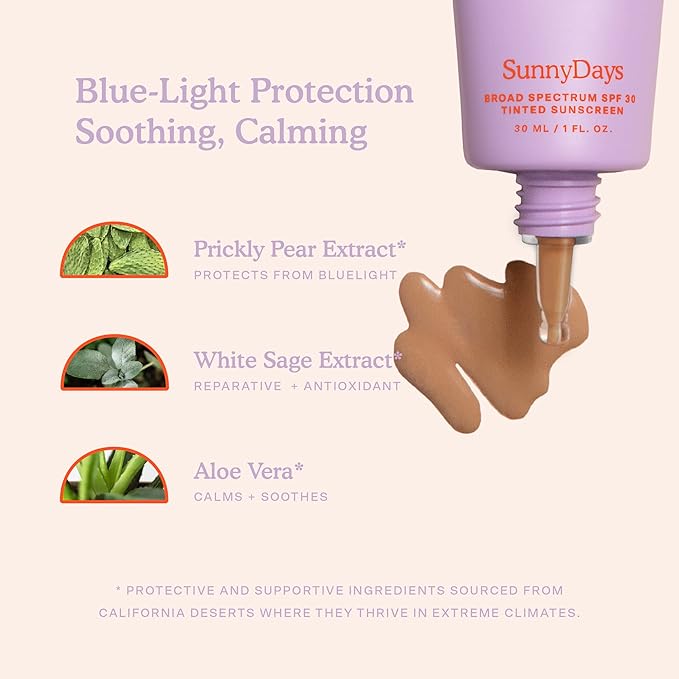 Tower 28 Beauty SunnyDays SPF 30 Tinted Mineral Sunscreen - For Sensitive Skin - 2-in-1 Facial Broad Spectrum UVA/UVB Protection + Foundation - Shade 55 TEMESCAL - Deep with Golden Undertones, 1 Fl Oz