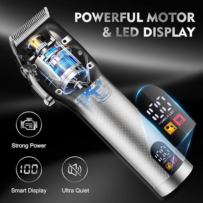 Professional Hair Clippers Set for Men, Electric Foil Shavers for Men, Barber Kit Clipper and Trimmer Set with Travel Case