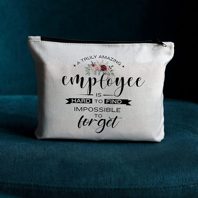 Employee Appreciation Gifts, Employee Gifts, Employee Birthday Christmas New Job Promotion Gifts, Thank You Gifts, Retirement Gifts for Employee, Coworker- Amazing Employee is Hard to Find Makeup Bag