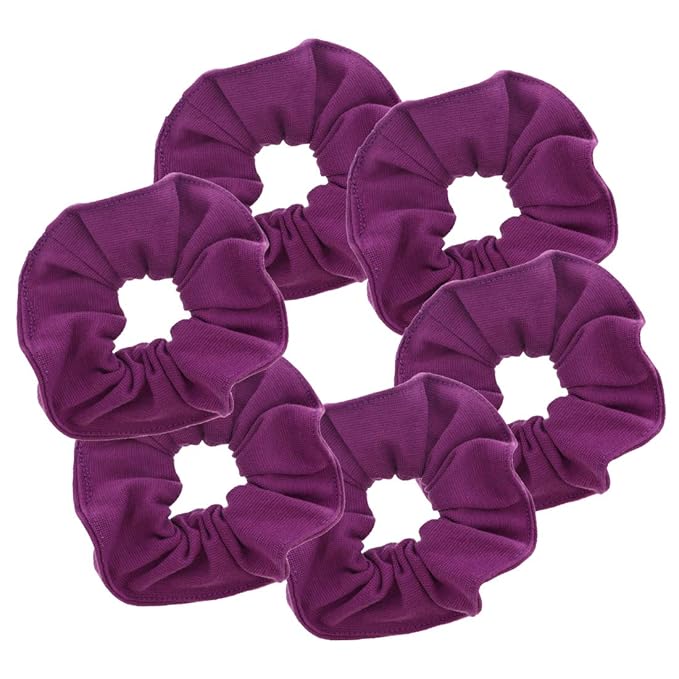 Large Solid Scrunchie - Set of 6 - Purple