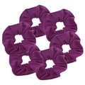 Large Solid Scrunchie - Set of 6 - Purple
